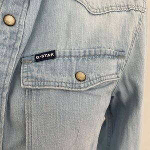 G-Star Blue Casual Button Down Shirt Fitted Silhouette (M)